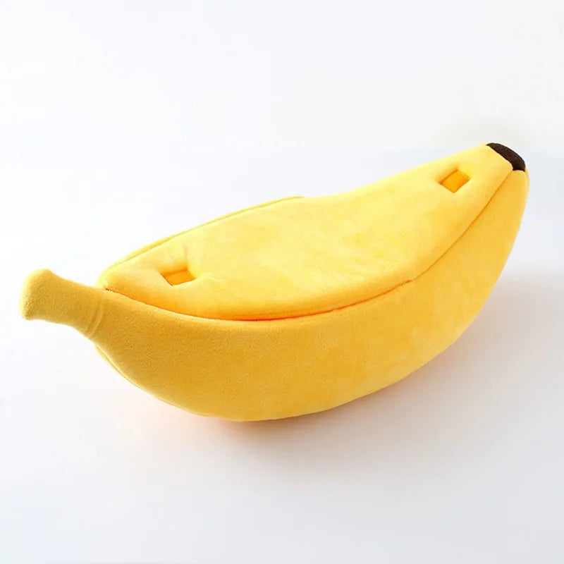 Plush Banana Cat Bed – Cozy and Secure Pet Hideaway