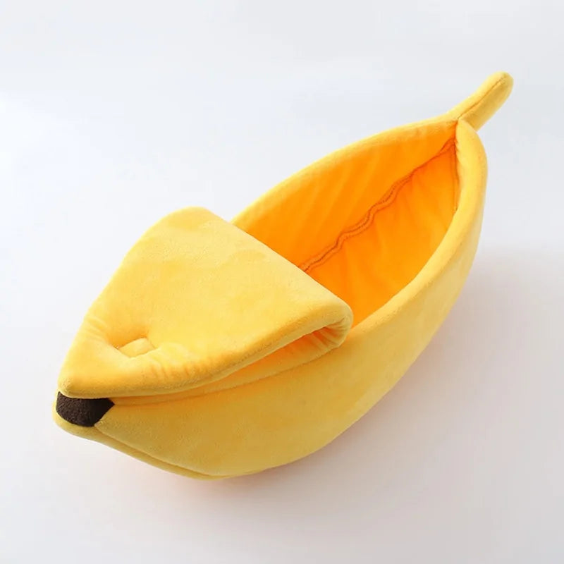 Plush Banana Cat Bed – Cozy and Secure Pet Hideaway